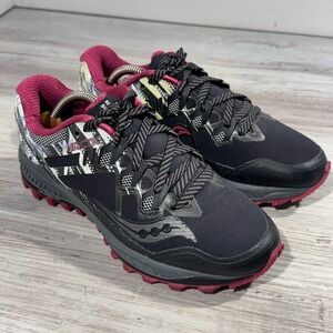 Saucony Womens Peregrine 8 Ice Plus S10450-1 Black Trail Running Shoes Size 7.5